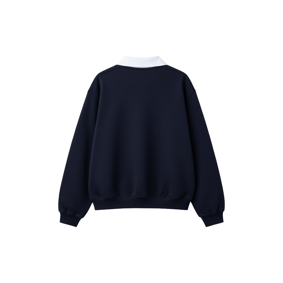 Navy Crest Polo Sweatshirt