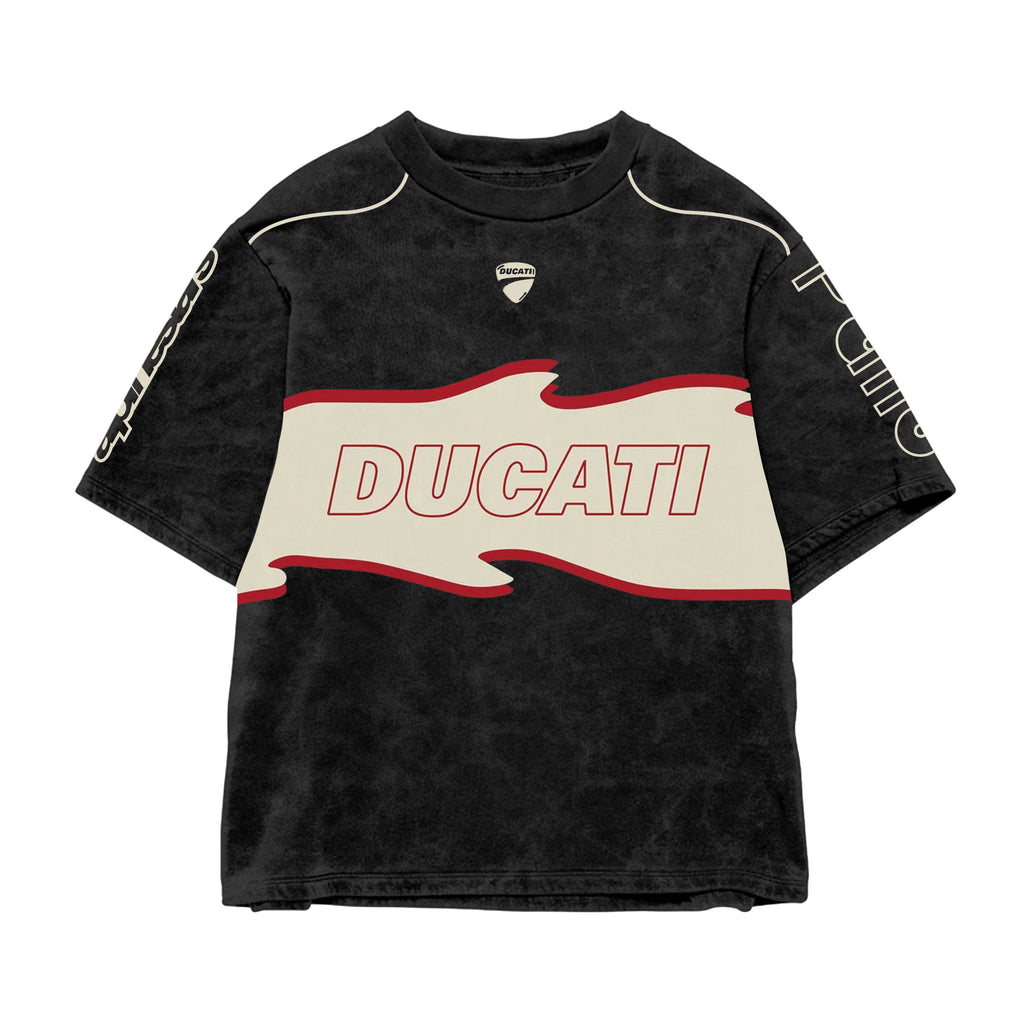 Track Crest Acid Wash Oversized Tee