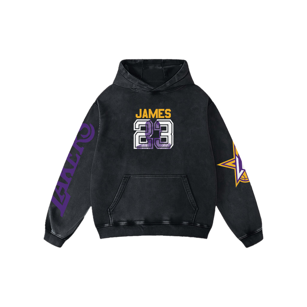 LA Crown 23 Oversized Acid Wash Hoodie