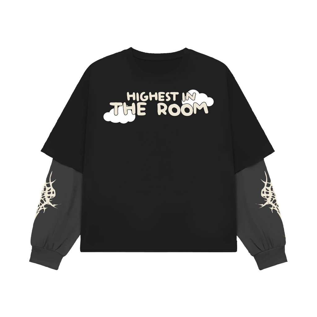 Highest In The Room Designed Oversized Long Sleeve Tee