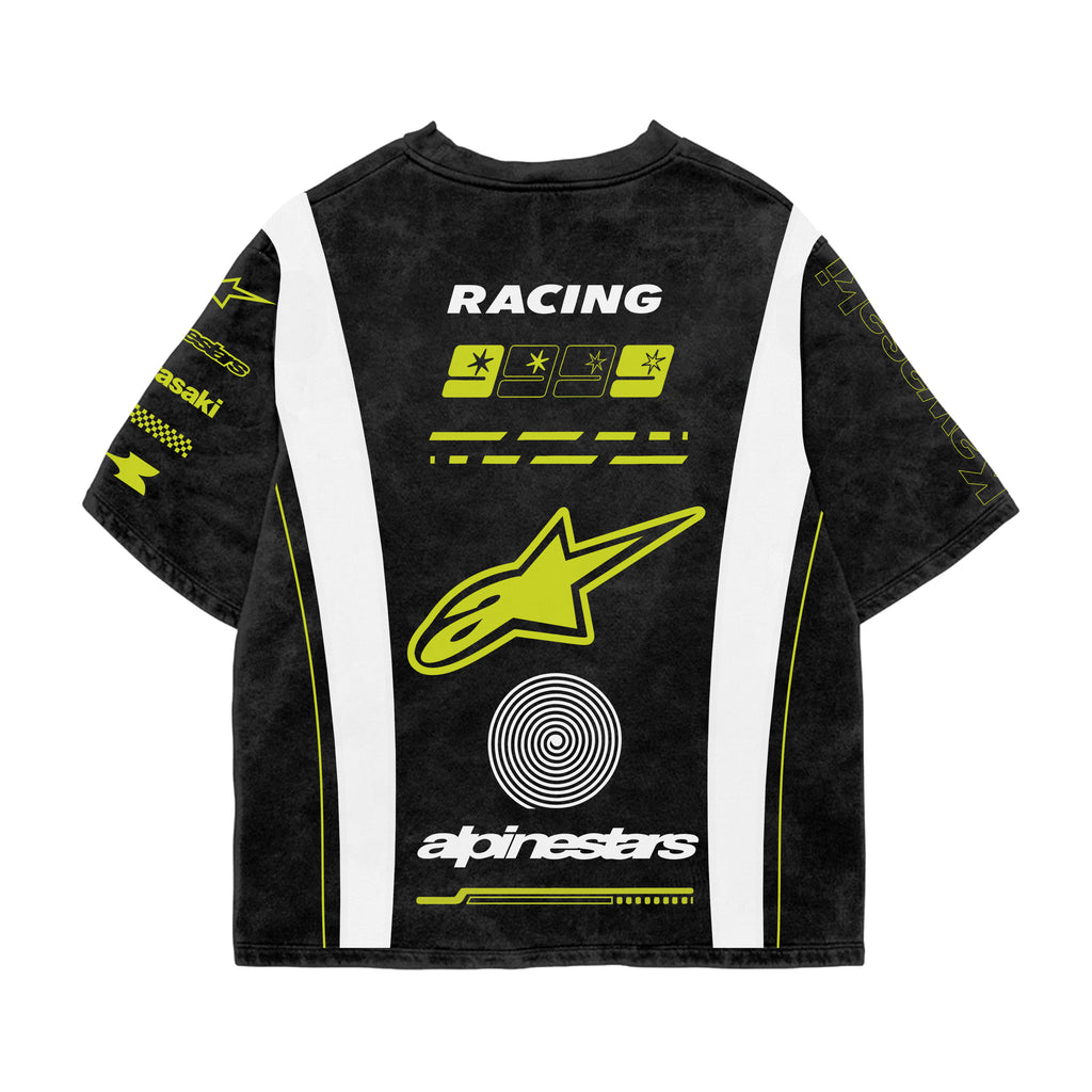 Neon Track 23 Acid Wash Oversized Tee