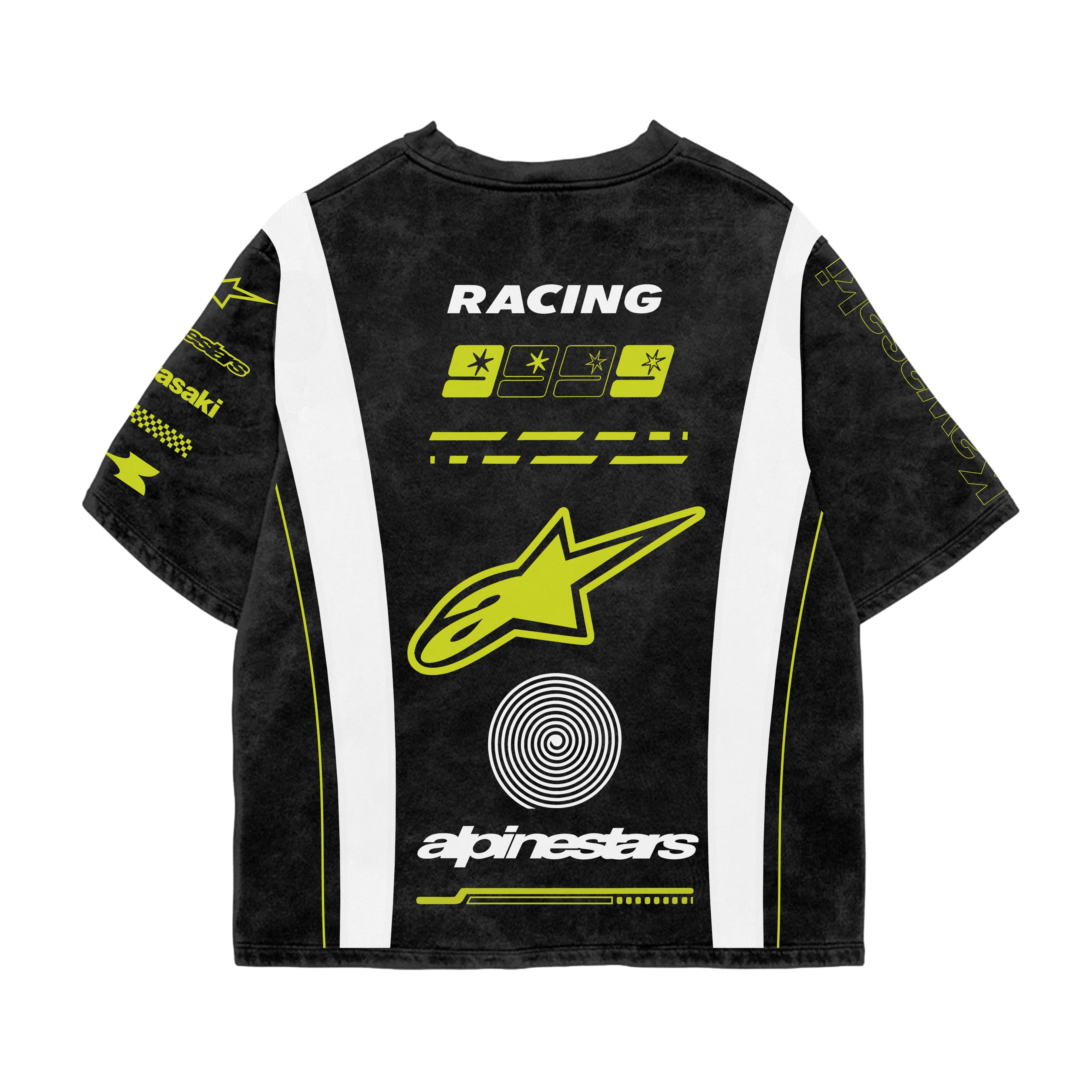 Neon Track 23 Acid Wash Oversized Tee