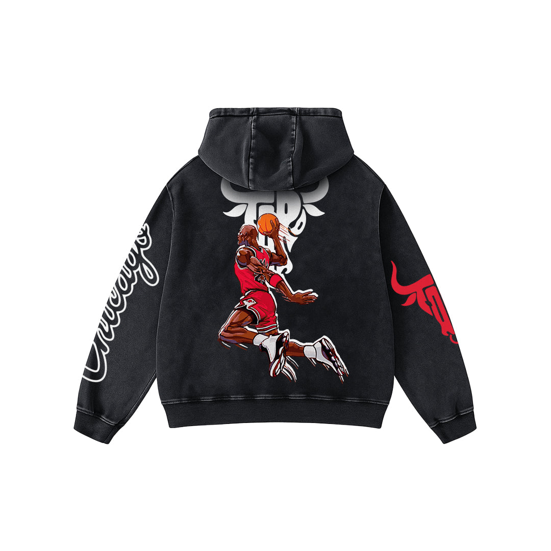 GOAT 23 Oversized Acid Wash Hoodie