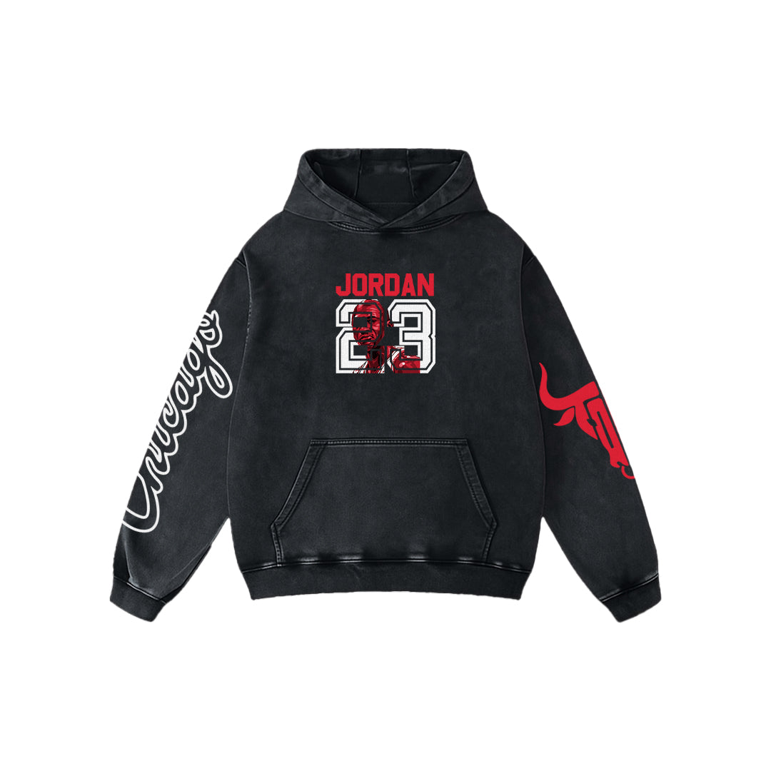 GOAT 23 Oversized Acid Wash Hoodie