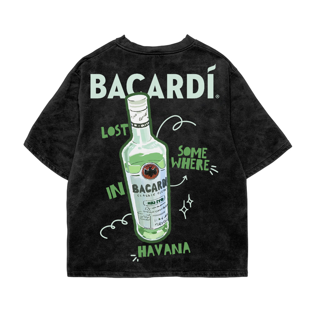 Bacardi Lost Acid Wash Oversized Tee