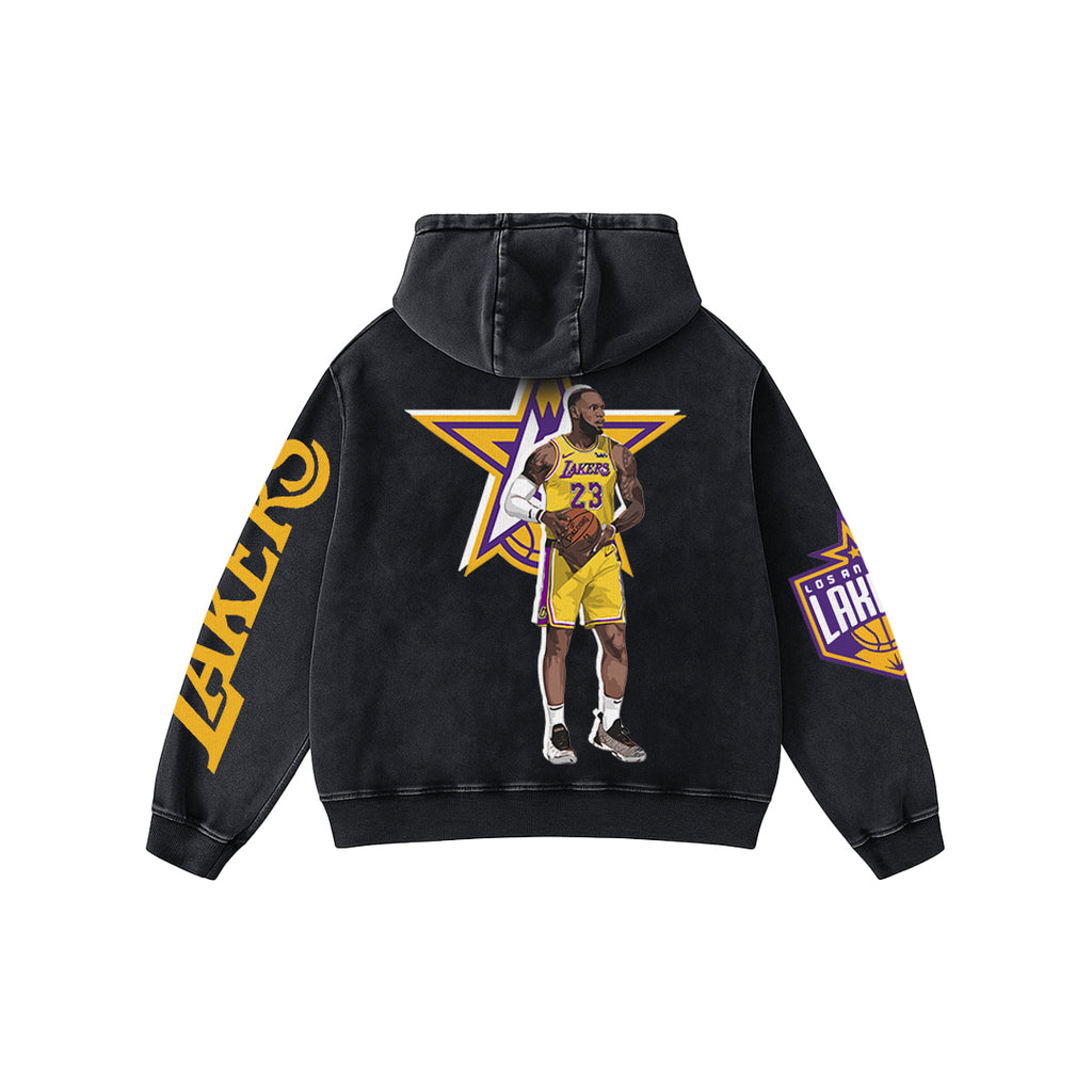 King 23 Oversized Acid Wash Hoodie