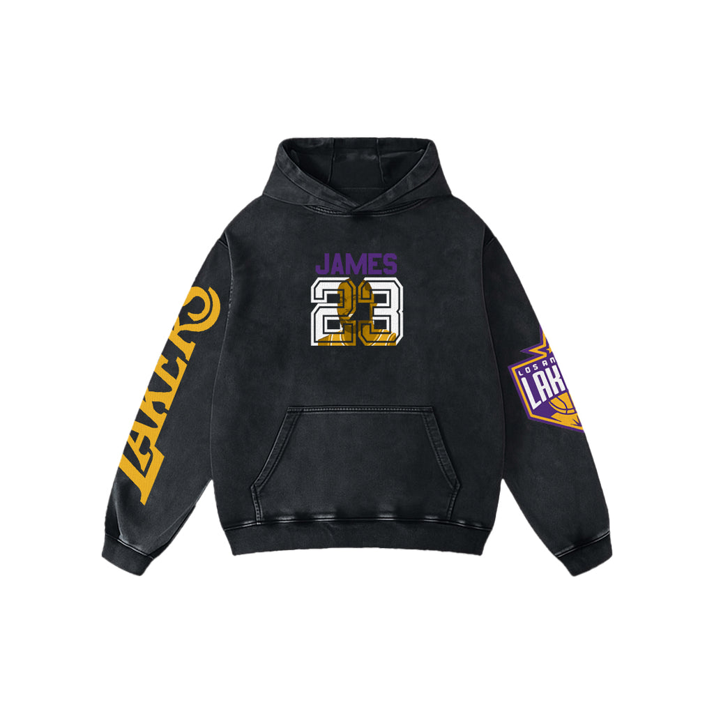 King 23 Oversized Acid Wash Hoodie