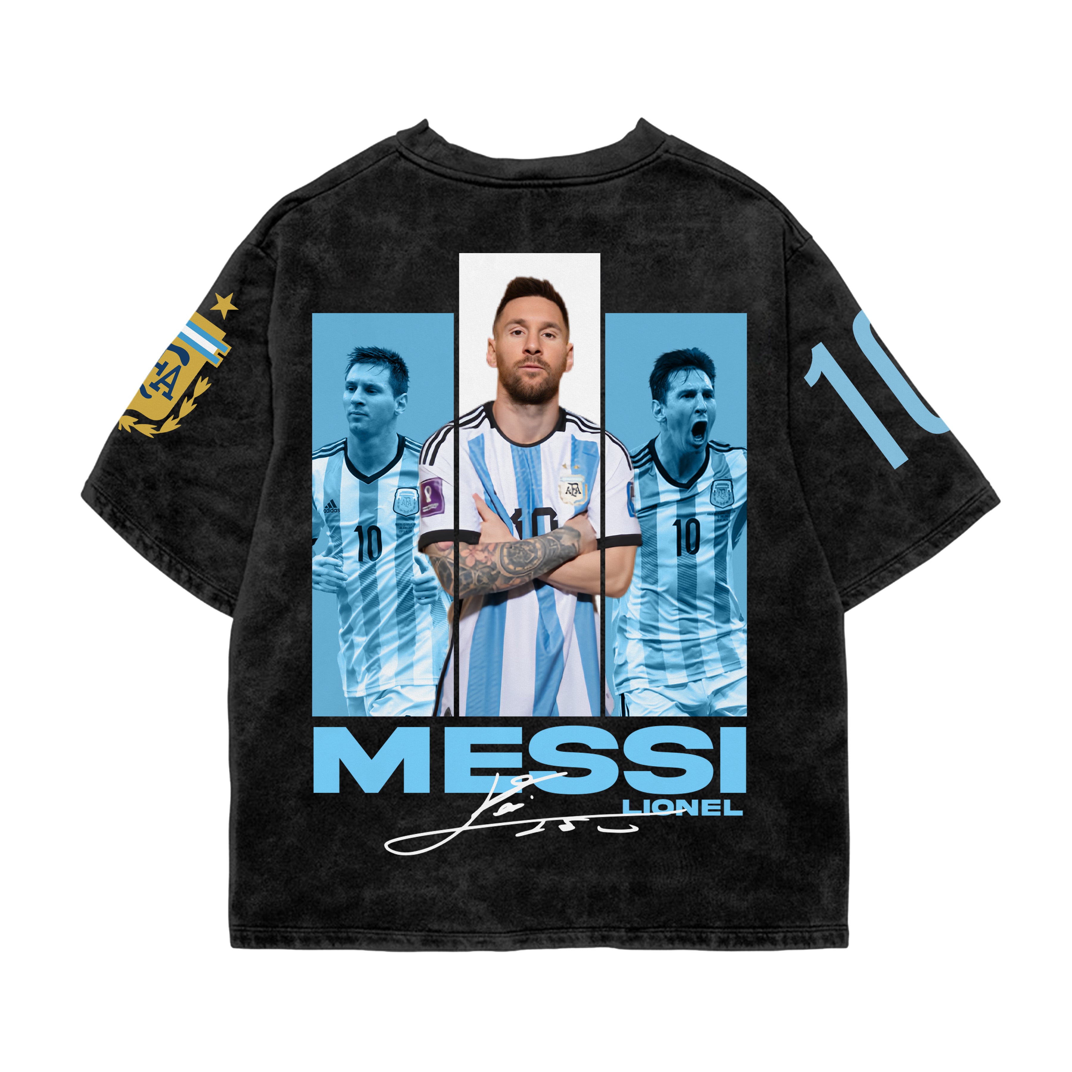 GOAT 10 Argentina Acid Wash Oversized Tee