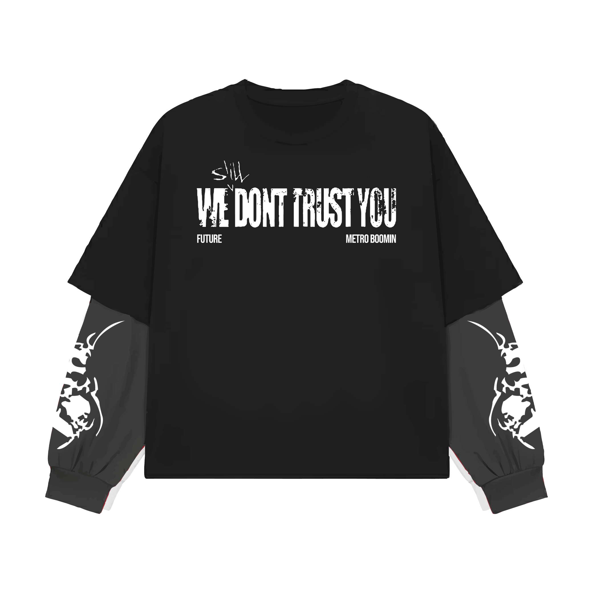 Trust No One Oversized Long Sleeve Tee