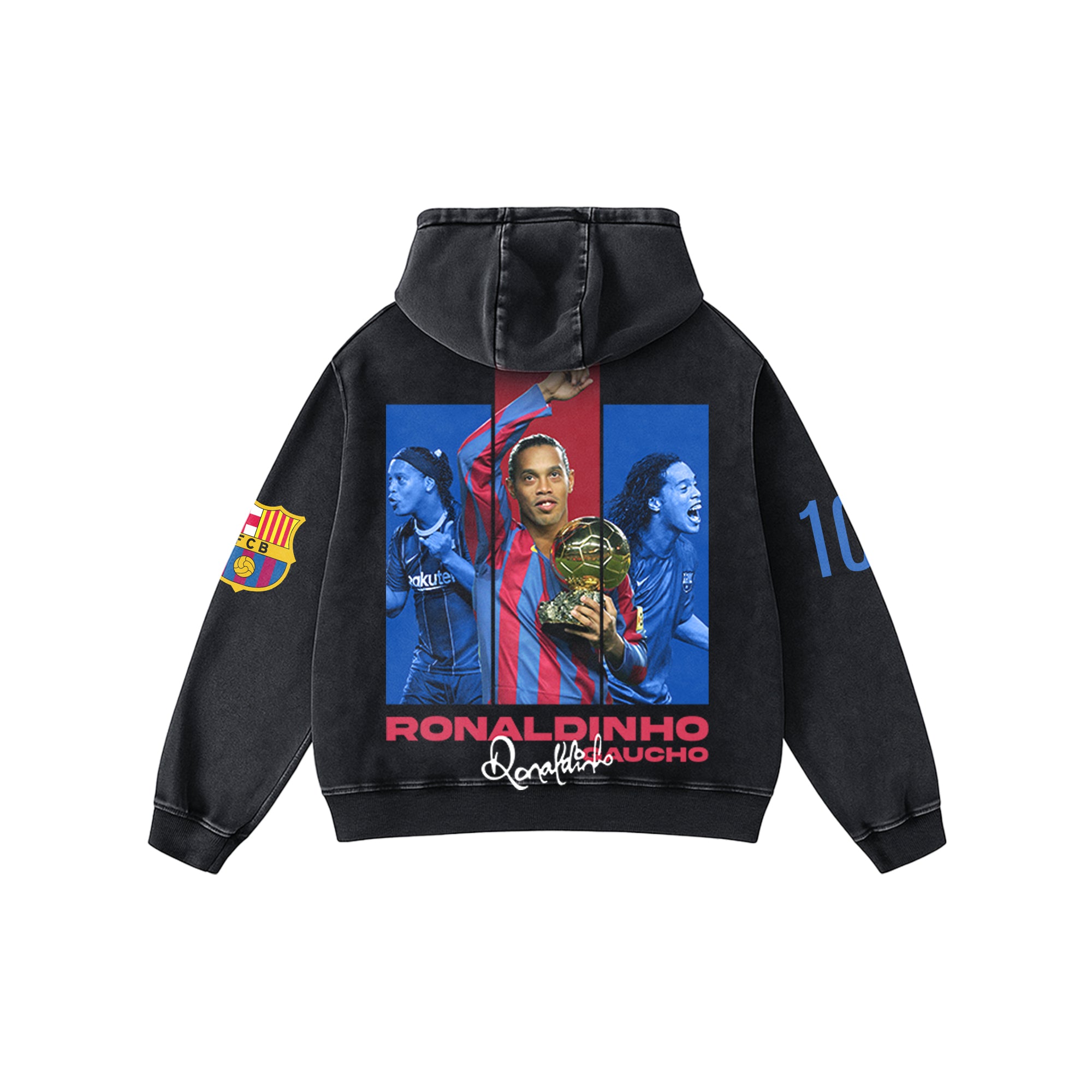 RONALDINHO ACID WASH OVERSIZED HOODIE