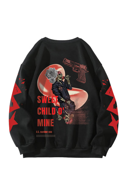 Guns N Roses Designed Oversized Sweatshirt