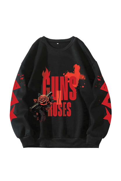 Guns N Roses Designed Oversized Sweatshirt