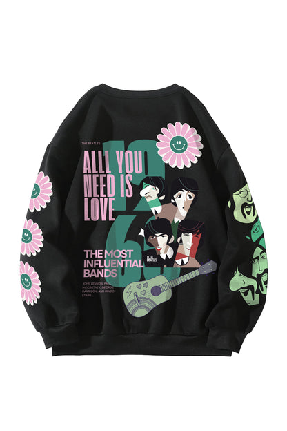 The Beatles Designed Oversized Sweatshirt