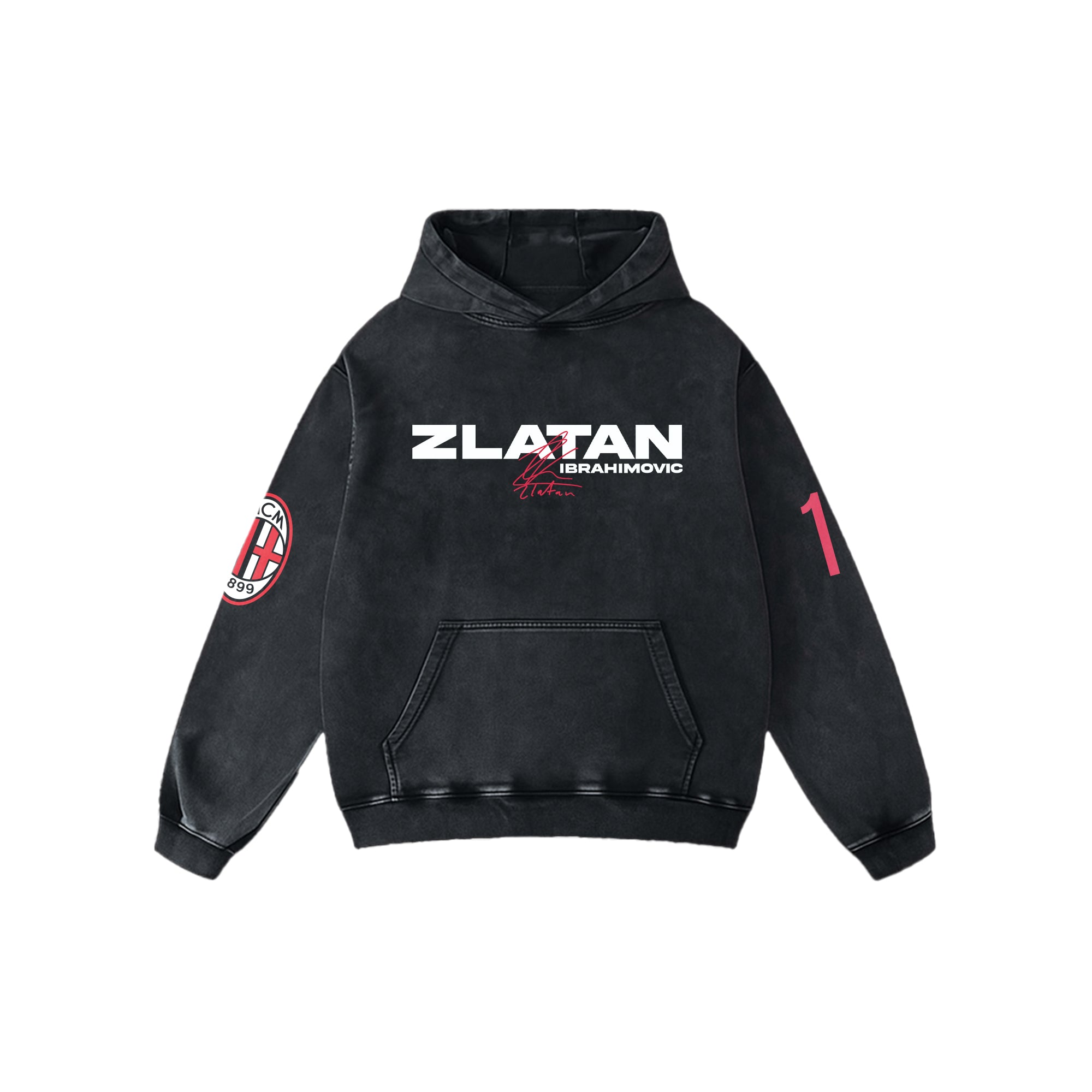ZLATAN ACID WASH OVERSIZED HOODIE