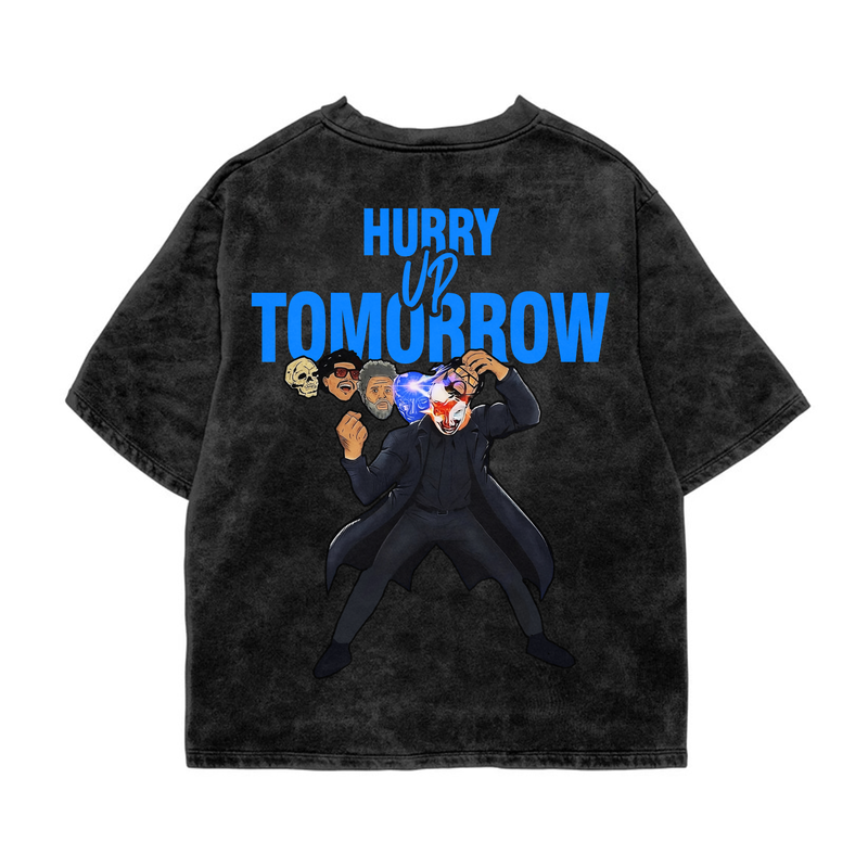 Hurry Up Tomorrow Acid Wash Oversized Tee