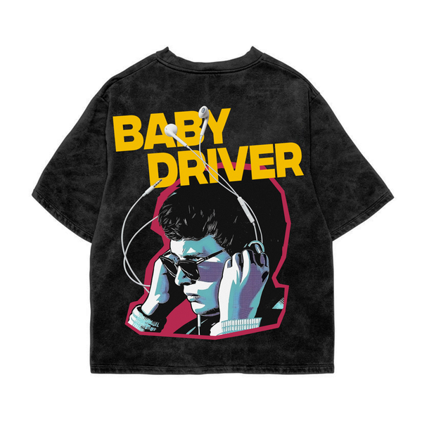 Baby Driver Acid Wash Oversized Tee