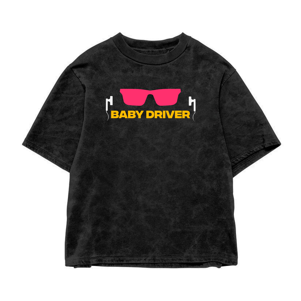 Baby Driver Acid Wash Oversized Tee