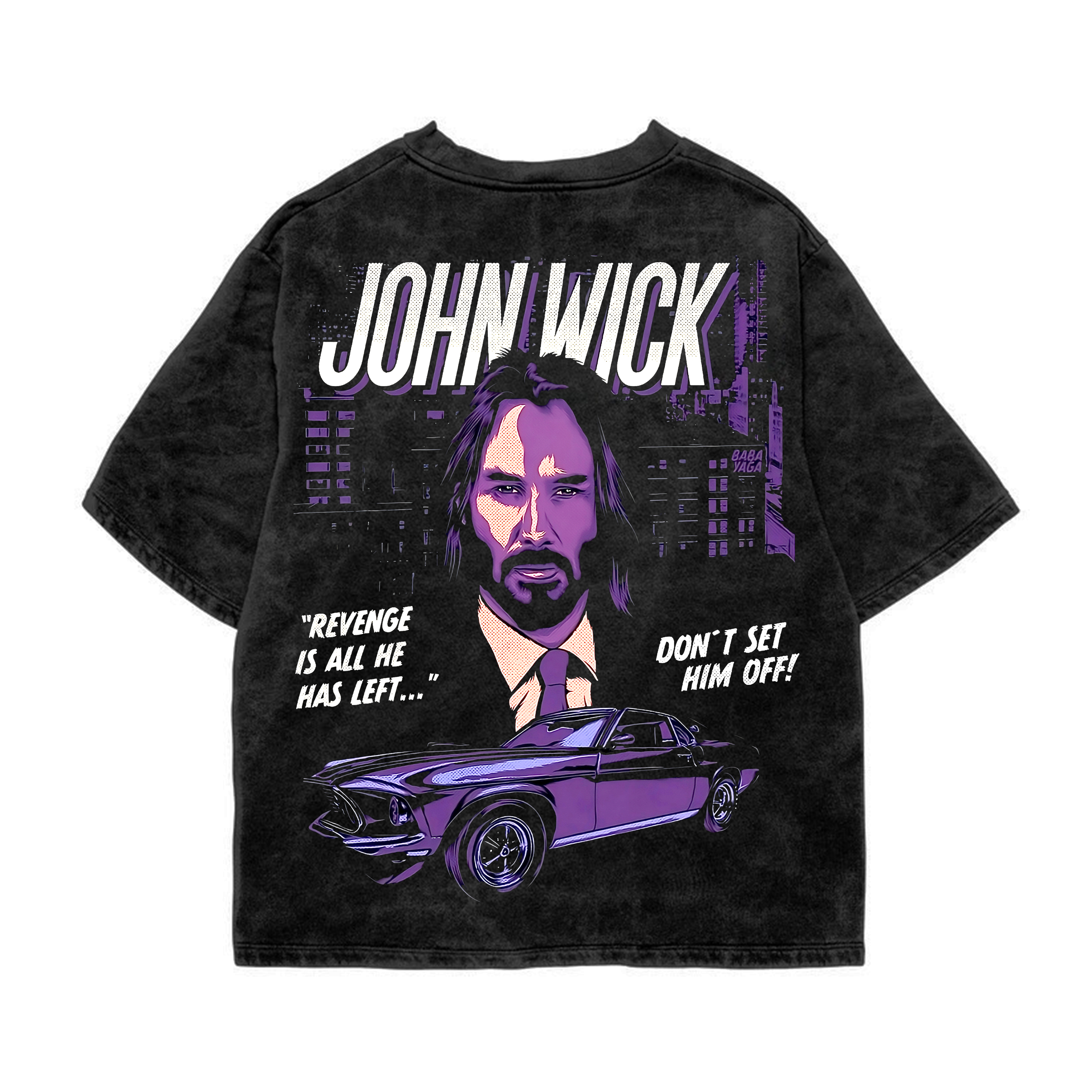 John Wick Acid Wash Oversized Tee