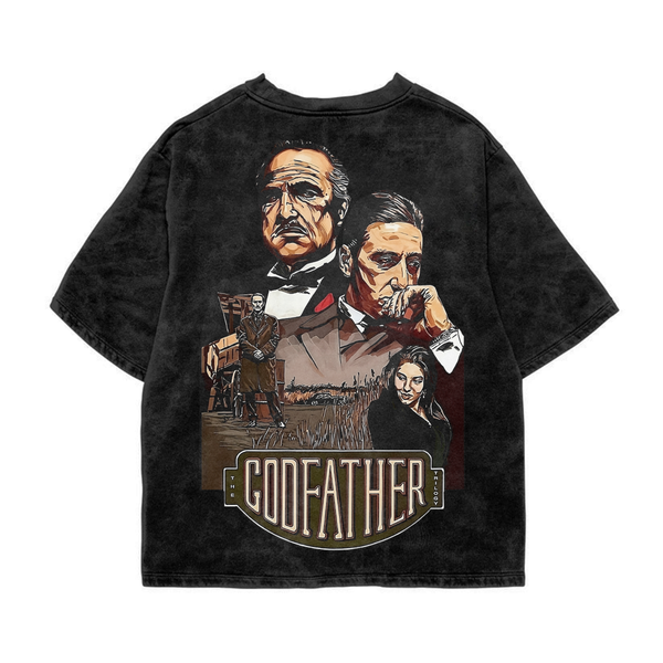 Godfather Acid Wash Oversized Tee