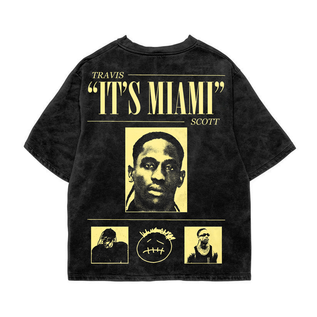 Miami Mugshot Acid Wash Oversized Tee