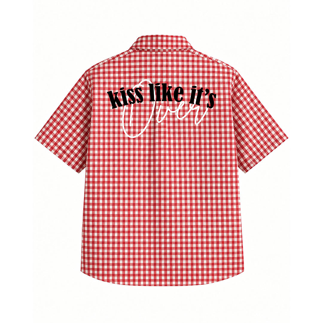 Kiss Like It’s Over Red Picnic Oxford Shirt