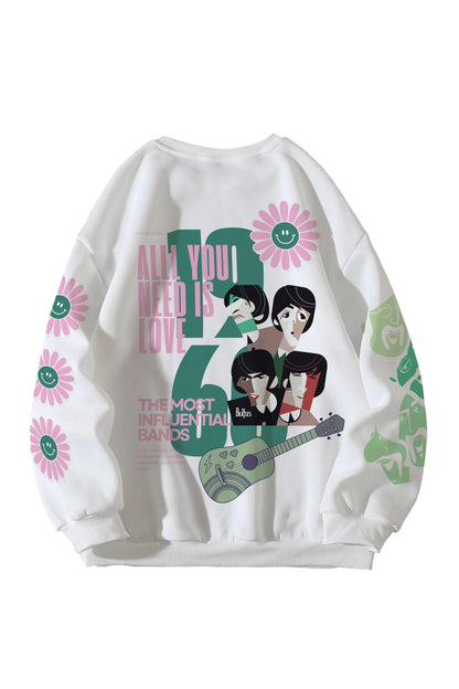 The Beatles Designed Oversized Sweatshirt